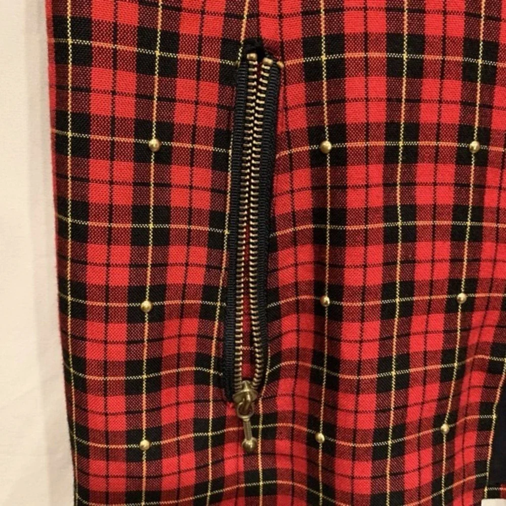 Vintage N.R.1 Red Plaid Blazer Size 8‎ Made in USA Punk Grunge Preppy 90s Y2K